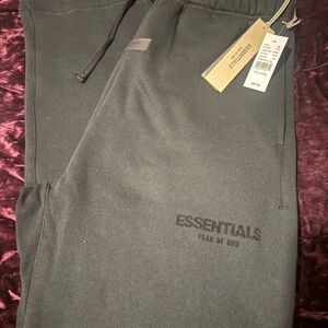 Fear of God ESSENTIALS Black Tonal Logo Sweatpants